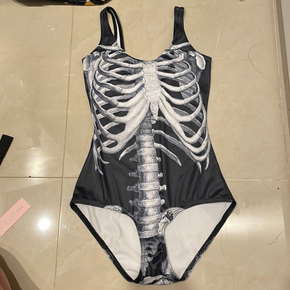 Black milk bodysuit swim skeleton